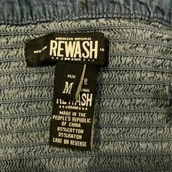 Rewash Blue Smocked Strapless Sundress - Picture 3 of 3